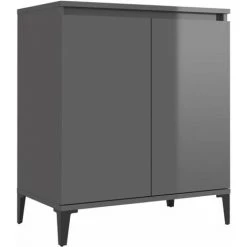 HAPPYSHOPPING Buffet Gris Brillant 60x35x70 Cm Agglomere 6 HAPPYSHOPPING Buffet Gris Brillant 60x35x70 Cm Agglomere -Buffet et enfilade Soldes 44636542 2