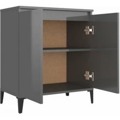 HAPPYSHOPPING Buffet Gris Brillant 60x35x70 Cm Agglomere 8 HAPPYSHOPPING Buffet Gris Brillant 60x35x70 Cm Agglomere -Buffet et enfilade Soldes 44636542 4