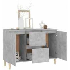 HAPPYSHOPPING Buffet Gris Beton 103,5x35x70 Cm Agglomere -Buffet et enfilade Soldes 44636547 3