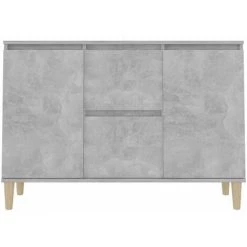 HAPPYSHOPPING Buffet Gris Beton 103,5x35x70 Cm Agglomere -Buffet et enfilade Soldes 44636547 5
