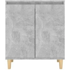 HAPPYSHOPPING Buffet Avec Pieds En Bois Gris Beton 60x35x70 Cm Agglomere 9 HAPPYSHOPPING Buffet Avec Pieds En Bois Gris Beton 60x35x70 Cm Agglomere -Buffet et enfilade Soldes 44636569 5