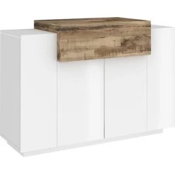 AHD AMAZING HOME DESIGN Meuble À Chaussures 2 Portes Battantes Compartiment Rabattable 18 Paires De Chaussures Coro Bata Acero -Buffet et enfilade Soldes 44748649 3