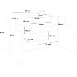 AHD AMAZING HOME DESIGN Meuble À Chaussures 2 Portes Battantes Compartiment Rabattable 18 Paires De Chaussures Coro Bata Acero -Buffet et enfilade Soldes 44748649 5