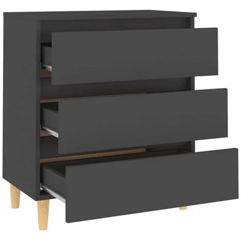 HAPPYSHOPPING Buffet Gris 60x35x69 Cm Agglomere 4 HAPPYSHOPPING Buffet Gris 60x35x69 Cm Agglomere – Image 4