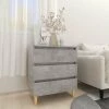 HAPPYSHOPPING Buffet Gris Beton 60x35x69 Cm Agglomere