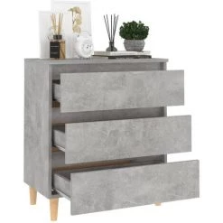 HAPPYSHOPPING Buffet Gris Beton 60x35x69 Cm Agglomere -Buffet et enfilade Soldes 45113931 3
