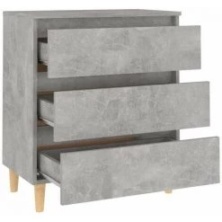 HAPPYSHOPPING Buffet Gris Beton 60x35x69 Cm Agglomere -Buffet et enfilade Soldes 45113931 4