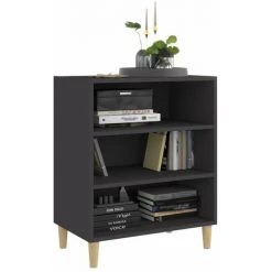 HAPPYSHOPPING Buffet Gris 57x35x70 Cm Agglomere -Buffet et enfilade Soldes 45114520 3