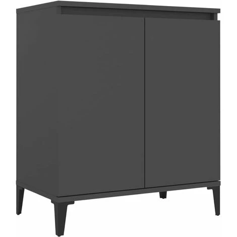 HAPPYSHOPPING Buffet Gris 60x35x70 Cm Agglomere 2 HAPPYSHOPPING Buffet Gris 60x35x70 Cm Agglomere – Image 2