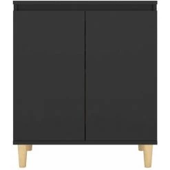 HAPPYSHOPPING Buffet Avec Pieds En Bois Massif Noir 60x35x70 Cm Agglomere 9 HAPPYSHOPPING Buffet Avec Pieds En Bois Massif Noir 60x35x70 Cm Agglomere -Buffet et enfilade Soldes 45119349 5