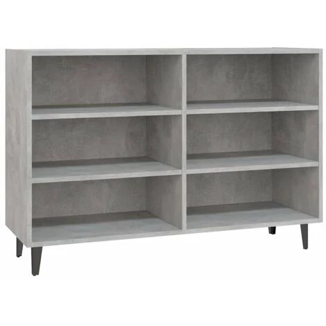HAPPYSHOPPING Buffet Gris Beton 103,5x35x70 Cm Agglomere 2 HAPPYSHOPPING Buffet Gris Beton 103,5x35x70 Cm Agglomere – Image 2