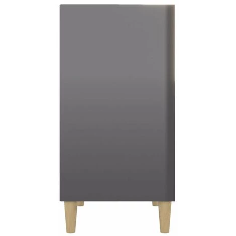 HAPPYSHOPPING Buffet Gris Brillant 57x35x70 Cm Agglomere 5 HAPPYSHOPPING Buffet Gris Brillant 57x35x70 Cm Agglomere – Image 5