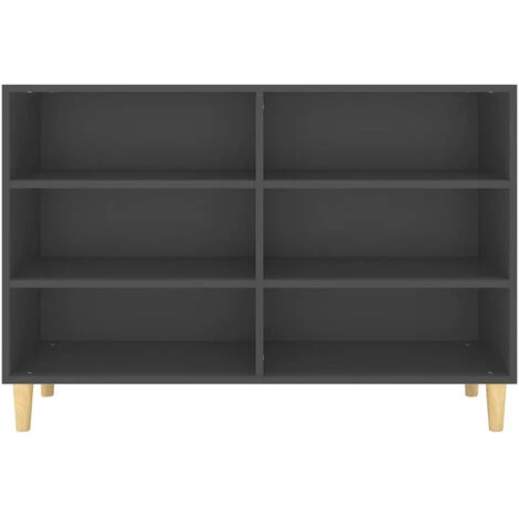 HAPPYSHOPPING Buffet Gris 103,5x35x70 Cm Agglomere 4 HAPPYSHOPPING Buffet Gris 103,5x35x70 Cm Agglomere – Image 4