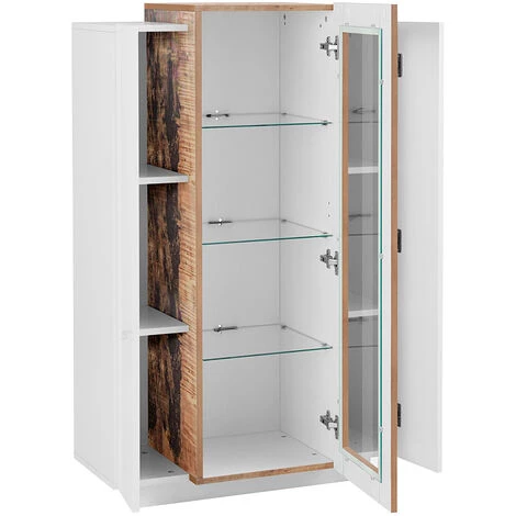 AHD AMAZING HOME DESIGN Vitrine Design Moderne Blanc Brillant Bois Salon Corona 4 AHD AMAZING HOME DESIGN Vitrine Design Moderne Blanc Brillant Bois Salon Corona – Image 4