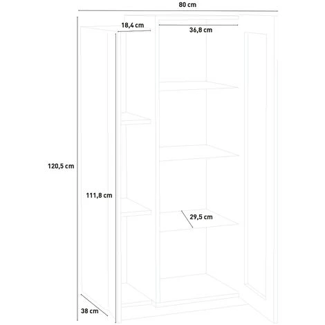 AHD AMAZING HOME DESIGN Vitrine Design Moderne Blanc Brillant Bois Salon Corona 5 AHD AMAZING HOME DESIGN Vitrine Design Moderne Blanc Brillant Bois Salon Corona – Image 5