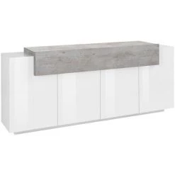 AHD AMAZING HOME DESIGN Buffet Salon Moderne 200cm 4 Compartiments Blanc Gris Corona Side 7 AHD AMAZING HOME DESIGN Buffet Salon Moderne 200cm 4 Compartiments Blanc Gris Corona Side -Buffet et enfilade Soldes 45225092 3