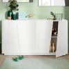 AHD AMAZING HOME DESIGN Buffet Meuble Salon 160cm 4 Portes Design Blanc Brillant Vega Four