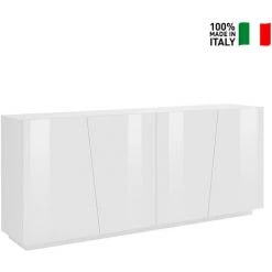 AHD AMAZING HOME DESIGN Meuble Buffet Moderne Blanc 200cm 4 Portes 2 Compartiments Vega Day 6 AHD AMAZING HOME DESIGN Meuble Buffet Moderne Blanc 200cm 4 Portes 2 Compartiments Vega Day -Buffet et enfilade Soldes 45225105 2