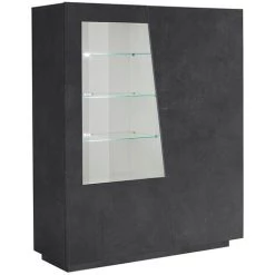 AHD AMAZING HOME DESIGN Buffet Moderne Avec Vitrine Bibliothèque 120x43cm Design Ardoise Vega Bias 7 AHD AMAZING HOME DESIGN Buffet Moderne Avec Vitrine Bibliothèque 120x43cm Design Ardoise Vega Bias -Buffet et enfilade Soldes 45225111 3