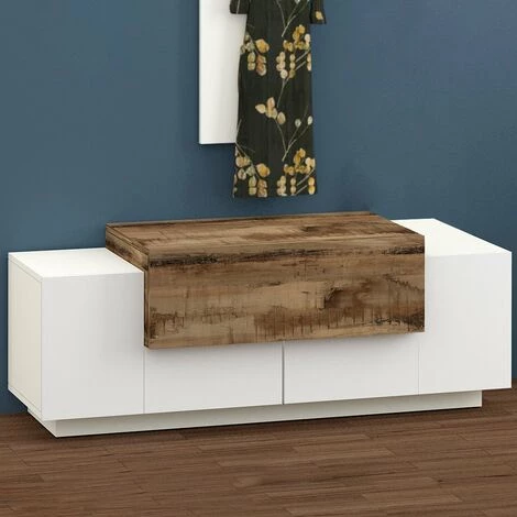 AHD AMAZING HOME DESIGN Meuble Entrée Buffet Bas 2 Portes Compartiment Rabattable Coro Baix Acero 1 AHD AMAZING HOME DESIGN Meuble Entrée Buffet Bas 2 Portes Compartiment Rabattable Coro Baix Acero