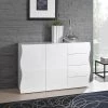 AHD AMAZING HOME DESIGN Meuble Buffet Cuisine 130cm 2 Portes 4 Tiroirs Blanc Onda Kommode
