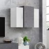 AHD AMAZING HOME DESIGN Unité Murale Suspendue Salon Avec 3 Portes Blanc Brillant Ardoise Corona Unit
