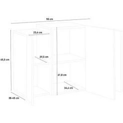 AHD AMAZING HOME DESIGN Unité Murale Suspendue Salon Avec 3 Portes Blanc Brillant Ardoise Corona Unit -Buffet et enfilade Soldes 45340521 5