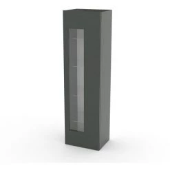 AHD AMAZING HOME DESIGN Vitrine Salon Moderne Ardoise Brillant 4 Étagères En Verre Daiquiri -Buffet et enfilade Soldes 45340525 3