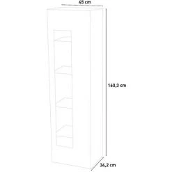 AHD AMAZING HOME DESIGN Vitrine Salon Moderne Ardoise Brillant 4 Étagères En Verre Daiquiri -Buffet et enfilade Soldes 45340525 5