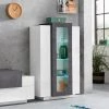 AHD AMAZING HOME DESIGN Vitrine Salon Design Ardoise Blanc Brillant Corona