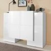 AHD AMAZING HOME DESIGN Buffet 6 Portes Design Moderne Salon 130cm Pillon Vaux