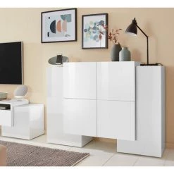 AHD AMAZING HOME DESIGN Buffet 6 Portes Design Moderne Salon 130cm Pillon Vaux -Buffet et enfilade Soldes 45340620 5