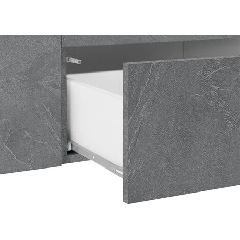 AHD AMAZING HOME DESIGN Buffet Salon Design 220cm 5 Portes 2 Tiroirs Blanc Ardoise New Coro Wide 5 AHD AMAZING HOME DESIGN Buffet Salon Design 220cm 5 Portes 2 Tiroirs Blanc Ardoise New Coro Wide – Image 5