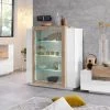 AHD AMAZING HOME DESIGN Vitrine Design Blanc Brillant Bois Salon New Coro Hem