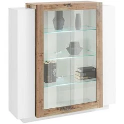 AHD AMAZING HOME DESIGN Vitrine Design Blanc Brillant Bois Salon New Coro Hem -Buffet et enfilade Soldes 45340639 3