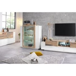 AHD AMAZING HOME DESIGN Vitrine Design Blanc Brillant Bois Salon New Coro Hem -Buffet et enfilade Soldes 45340639 5