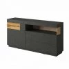 PRICE FACTORY Buffet Collection KILES 170cm, LED Intégré. Coloris Gris Anthracite Et Chêne. Style Design - Gris