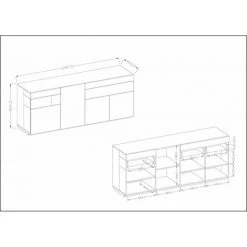 PRICE FACTORY Buffet, Bahut, Enfilade KILES Trois Portes, Deux Tiroirs. Coloris Blanc Et Gris. Style Design. - Blanc 7 PRICE FACTORY Buffet, Bahut, Enfilade KILES Trois Portes, Deux Tiroirs. Coloris Blanc Et Gris. Style Design. - Blanc -Buffet et enfilade Soldes 45410429 4