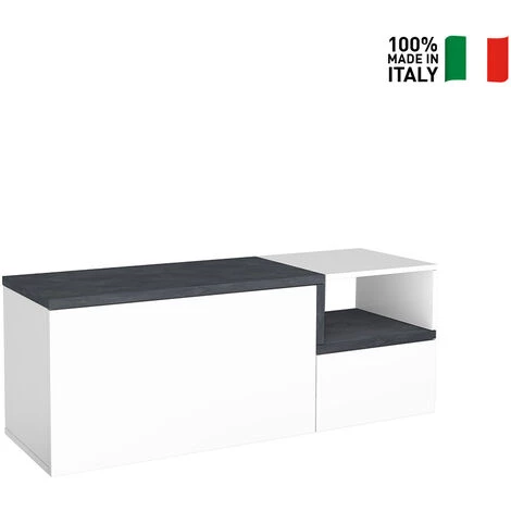 AHD AMAZING HOME DESIGN Meuble D’entrée Buffet Bas 2 Portes Compartiment Ouvert Zet Baix Ardesia 2 AHD AMAZING HOME DESIGN Meuble D’entrée Buffet Bas 2 Portes Compartiment Ouvert Zet Baix Ardesia – Image 2