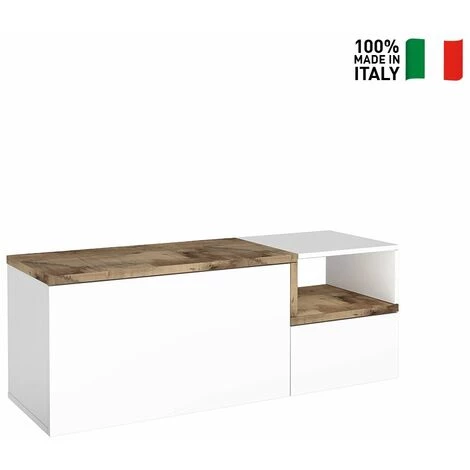 AHD AMAZING HOME DESIGN Meuble D’entrée 2 Portes Compartiment Ouvert Buffet Bas Zet Baix Acero 2 AHD AMAZING HOME DESIGN Meuble D’entrée 2 Portes Compartiment Ouvert Buffet Bas Zet Baix Acero – Image 2