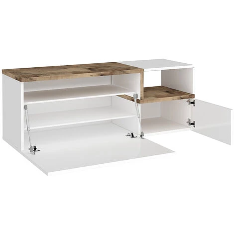 AHD AMAZING HOME DESIGN Meuble D’entrée 2 Portes Compartiment Ouvert Buffet Bas Zet Baix Acero 4 AHD AMAZING HOME DESIGN Meuble D’entrée 2 Portes Compartiment Ouvert Buffet Bas Zet Baix Acero – Image 4