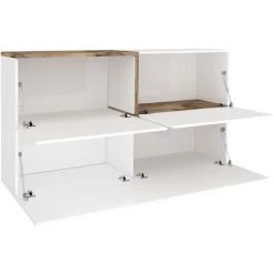 AHD AMAZING HOME DESIGN Buffet 150cm 4 Portes Rabattables Salon Salle À Manger Zet Lumi Acero -Buffet et enfilade Soldes 45683314 4