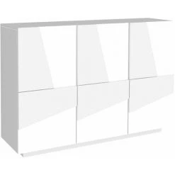 AHD AMAZING HOME DESIGN Meuble D’entrée Moderne Buffet Design 3 Portes 121cm Ping White M -Buffet et enfilade Soldes 45683318 3