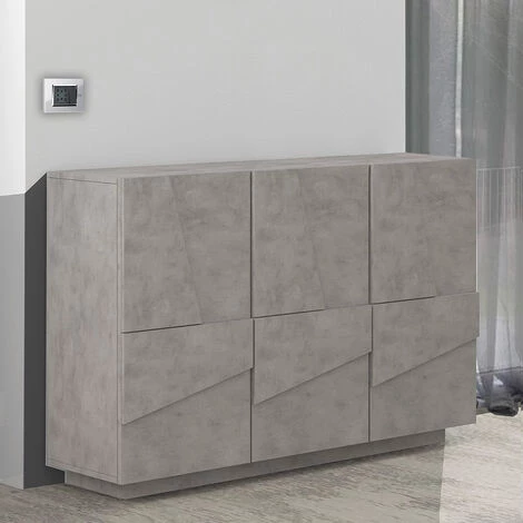 AHD AMAZING HOME DESIGN Meuble D’entrée Buffet Design Moderne 3 Portes Gris Ping Bronx M 1 AHD AMAZING HOME DESIGN Meuble D’entrée Buffet Design Moderne 3 Portes Gris Ping Bronx M