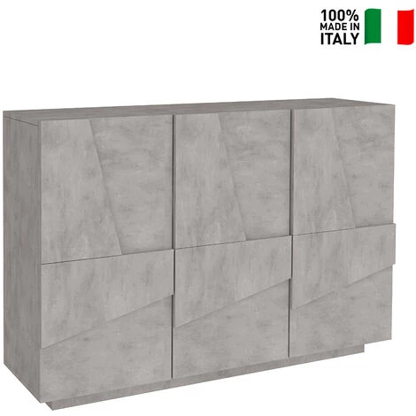 AHD AMAZING HOME DESIGN Meuble D’entrée Buffet Design Moderne 3 Portes Gris Ping Bronx M 2 AHD AMAZING HOME DESIGN Meuble D’entrée Buffet Design Moderne 3 Portes Gris Ping Bronx M – Image 2