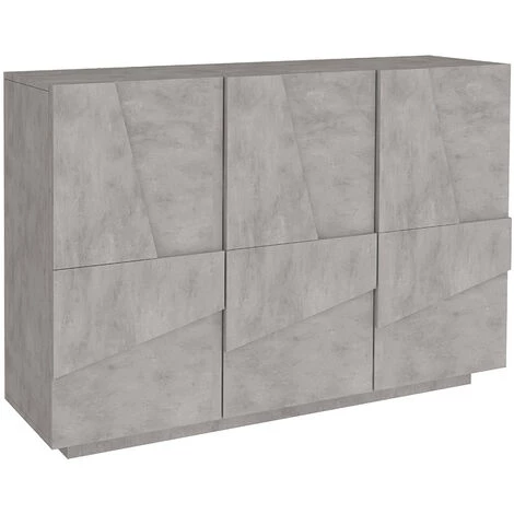 AHD AMAZING HOME DESIGN Meuble D’entrée Buffet Design Moderne 3 Portes Gris Ping Bronx M 3 AHD AMAZING HOME DESIGN Meuble D’entrée Buffet Design Moderne 3 Portes Gris Ping Bronx M – Image 3