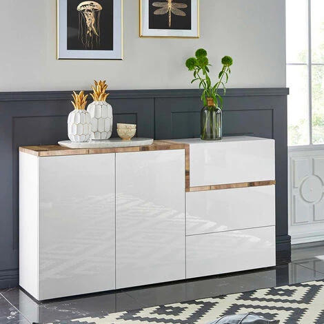 AHD AMAZING HOME DESIGN Buffet 2 Portes 3 Tiroirs Entrée Salle À Manger 150cm Zet Bolan Acero 1 AHD AMAZING HOME DESIGN Buffet 2 Portes 3 Tiroirs Entrée Salle À Manger 150cm Zet Bolan Acero