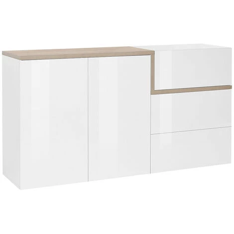 AHD AMAZING HOME DESIGN Buffet 2 Portes 3 Tiroirs Entrée Salle À Manger 150cm Zet Bolan Acero 3 AHD AMAZING HOME DESIGN Buffet 2 Portes 3 Tiroirs Entrée Salle À Manger 150cm Zet Bolan Acero – Image 3