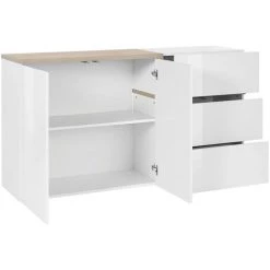 AHD AMAZING HOME DESIGN Buffet 2 Portes 3 Tiroirs Entrée Salle À Manger 150cm Zet Bolan Acero 8 AHD AMAZING HOME DESIGN Buffet 2 Portes 3 Tiroirs Entrée Salle À Manger 150cm Zet Bolan Acero -Buffet et enfilade Soldes 45683367 4