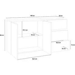 AHD AMAZING HOME DESIGN Buffet 2 Portes 3 Tiroirs Entrée Salle À Manger 150cm Zet Bolan Acero 9 AHD AMAZING HOME DESIGN Buffet 2 Portes 3 Tiroirs Entrée Salle À Manger 150cm Zet Bolan Acero -Buffet et enfilade Soldes 45683367 5